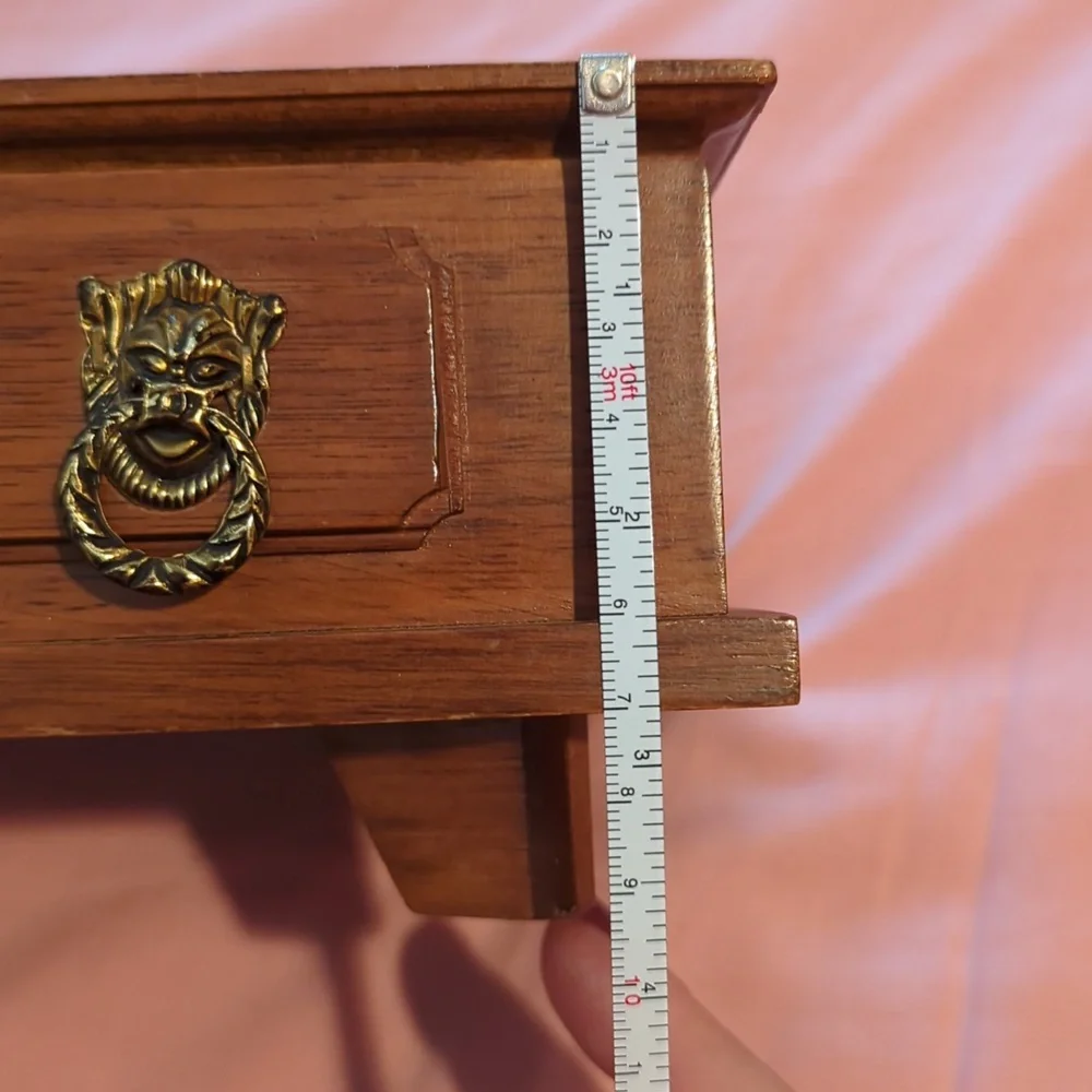 Vintage S. Sper Bijou Wooden Jewelry Box with Family Crest